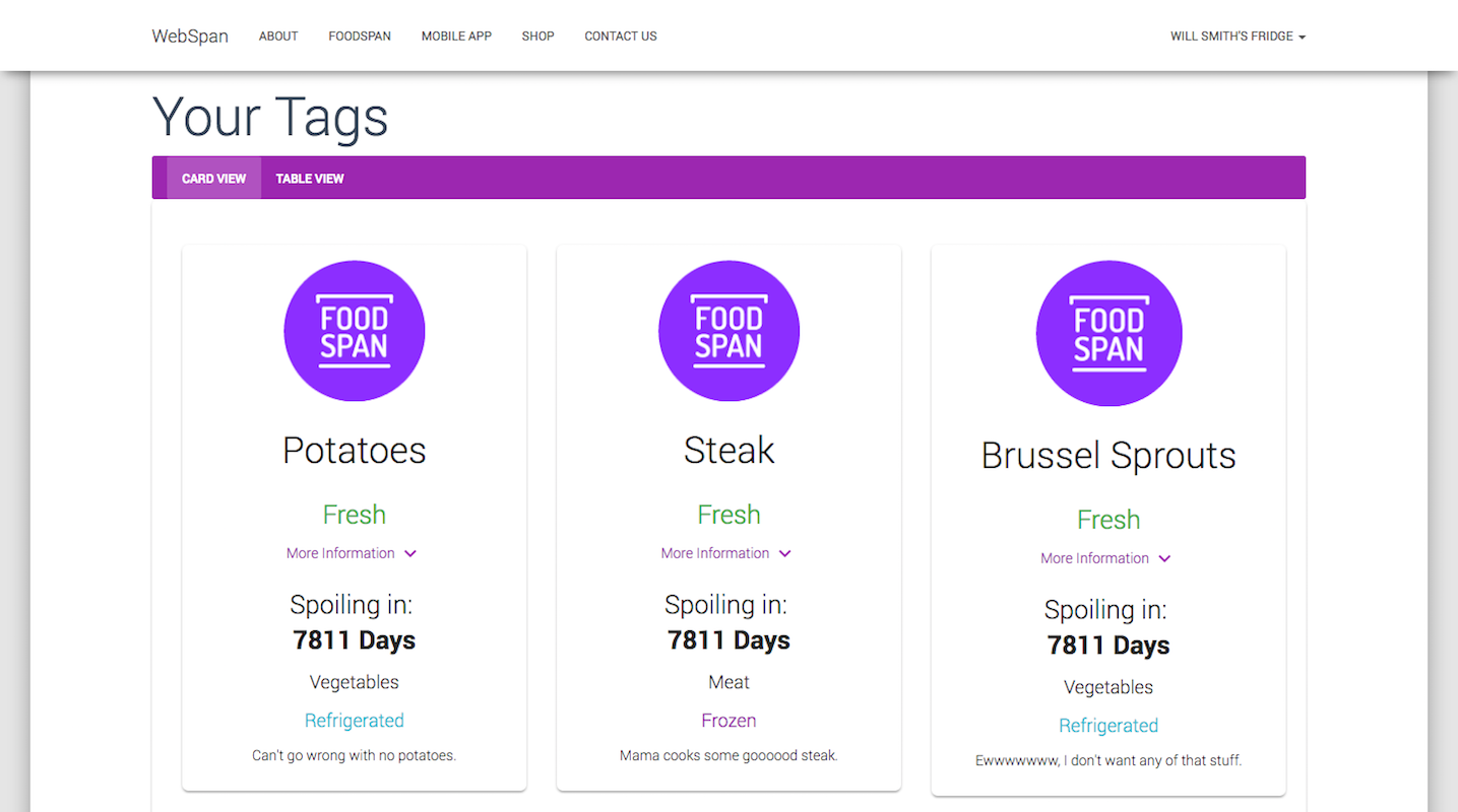 FoodSpan Companion Apps